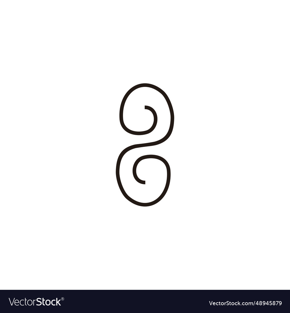 Number 2 line curves geometric symbol simple logo Vector Image