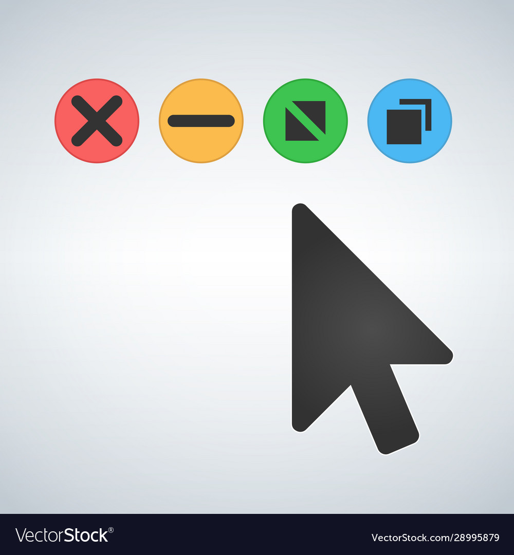 Os or web multicolor buttons with mouse cursor