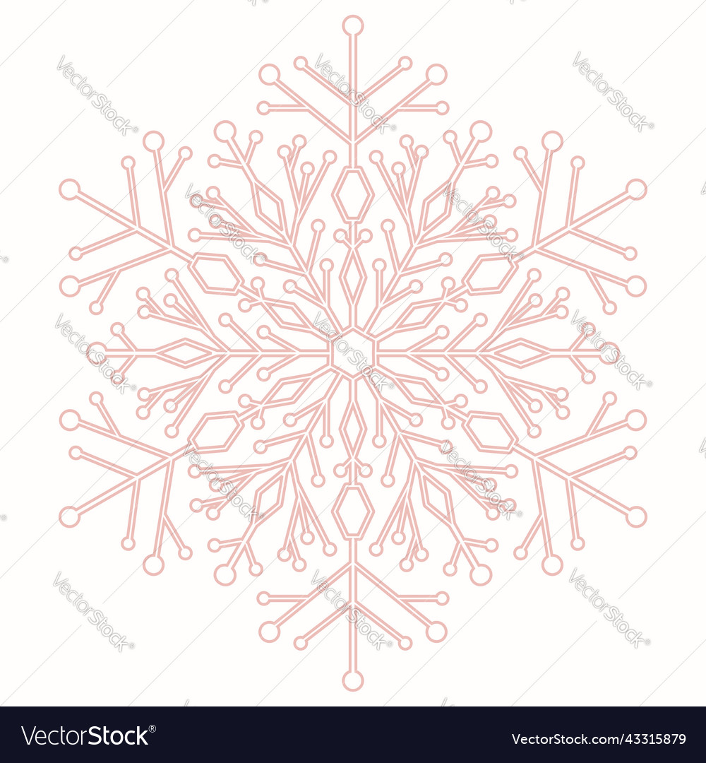 Round snowflake with abstract winter vector image Round snowflake with abstract winter