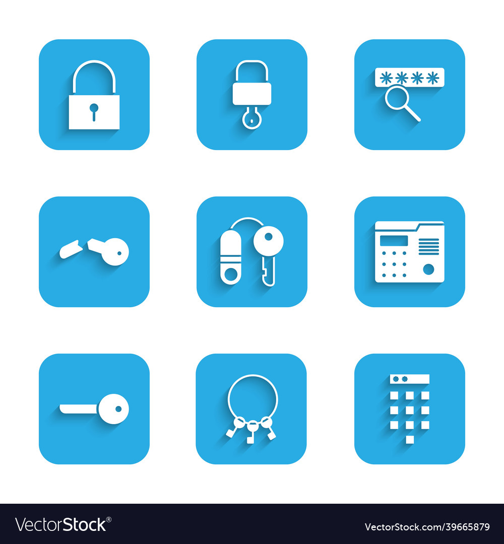 Set house with key bunch of keys password Vector Image