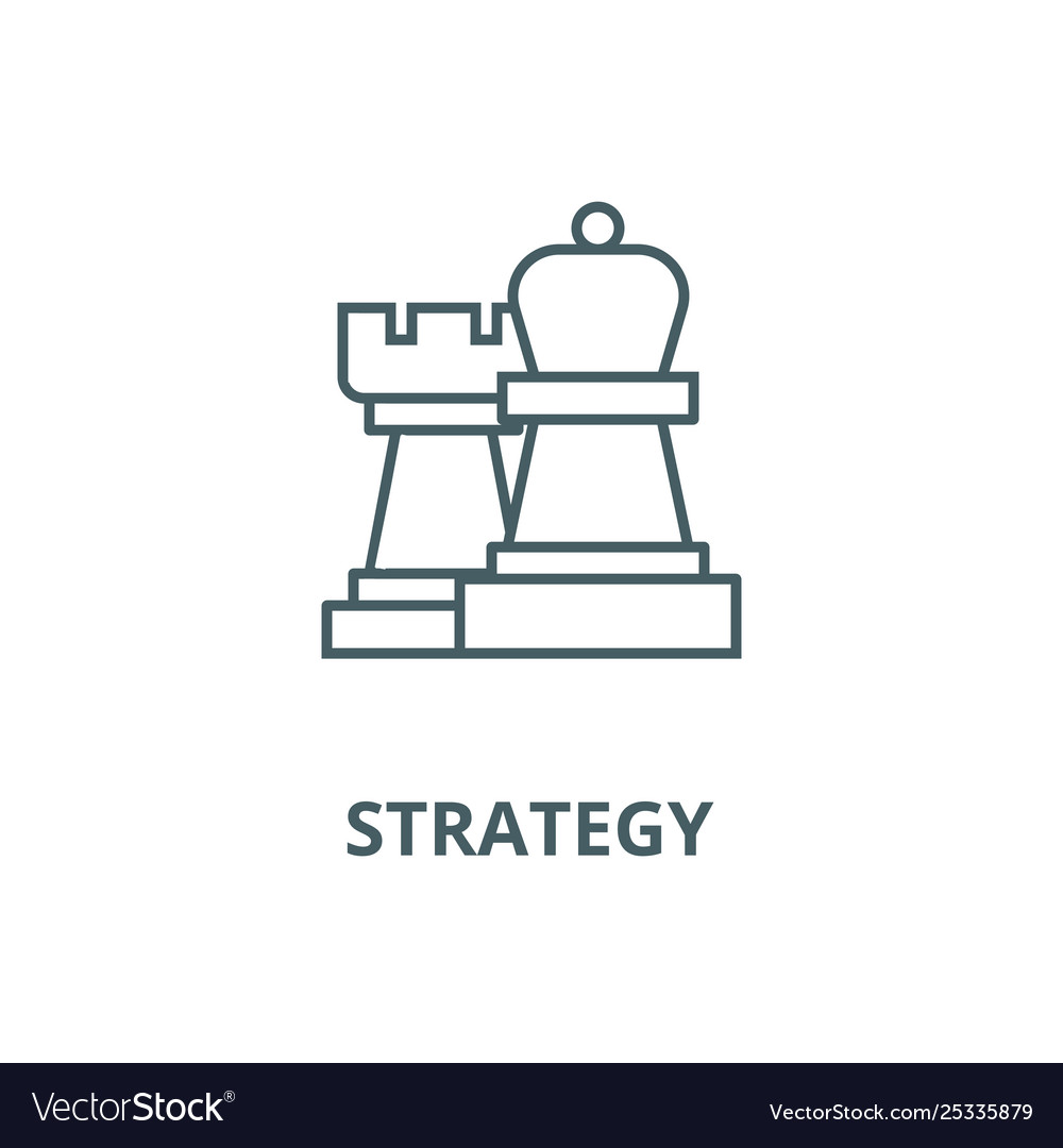Strategychess line icon linear concept Vector Image Strategychess line icon linear concept