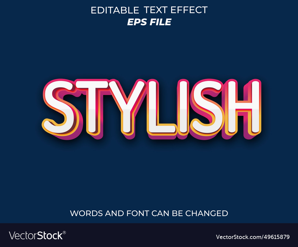 Stylish text effect font editable typography 3d