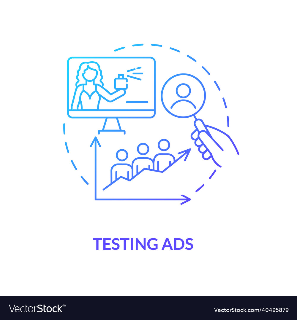 Testing commercials concept icon Royalty Free Vector Image