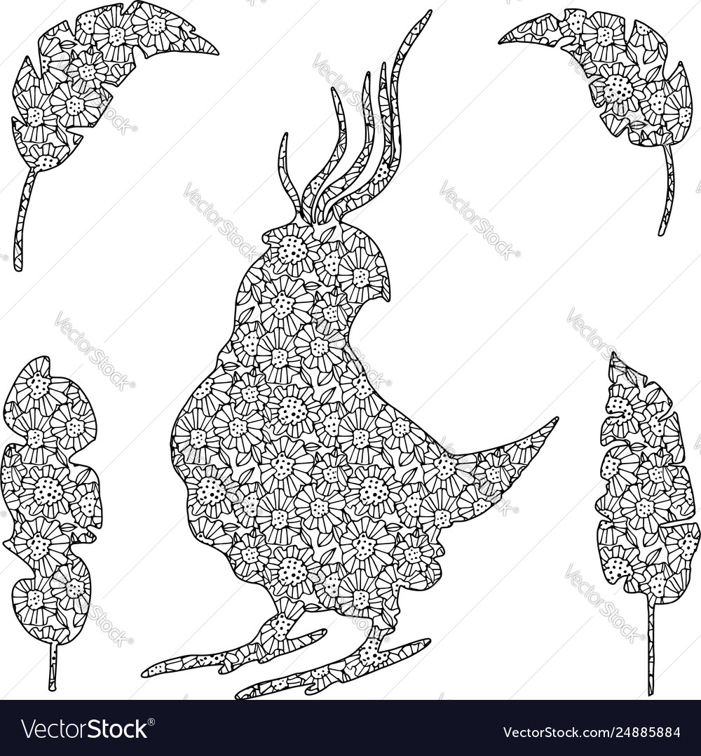 A bird in entangle style vector image A bird in entangle style