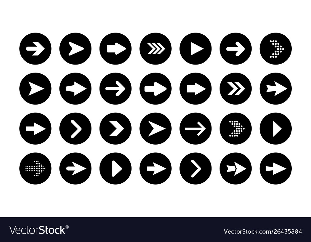 Arrow buttons in round shape