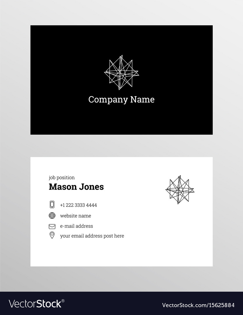 Black and white business card template Royalty Free Vector Intended For Black And White Business Cards Templates Free