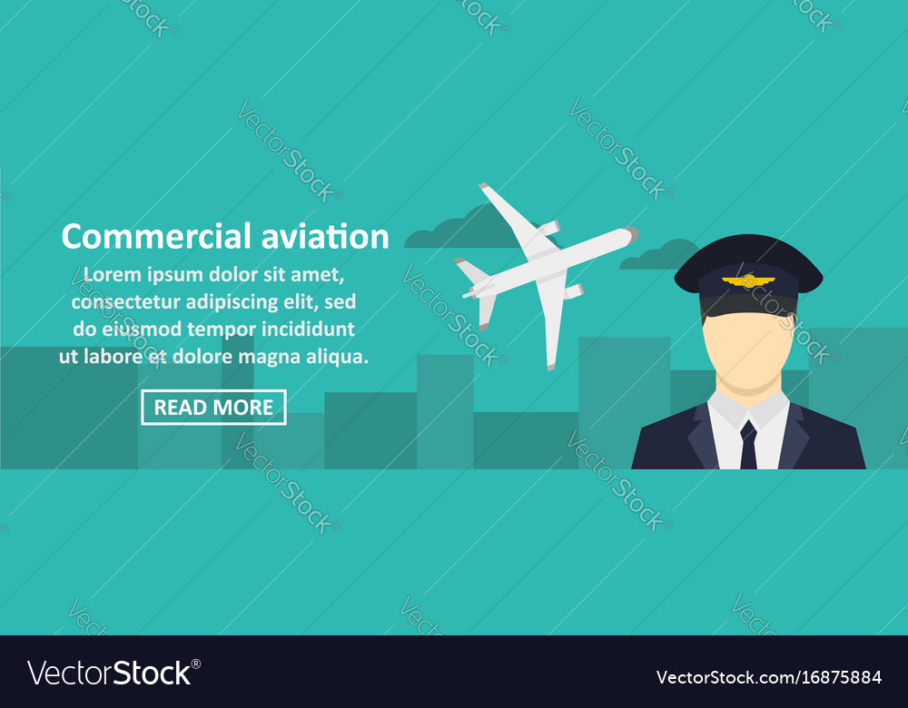 Commercial aviation banner horizontal concept Vector Image