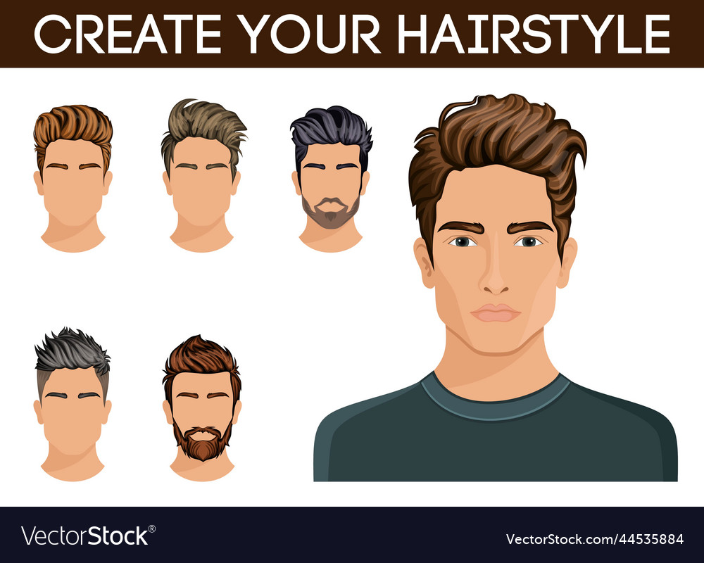 Create change hairstyles men hair style symbol Vector Image Create change hairstyles men hair style symbol Vector Image
