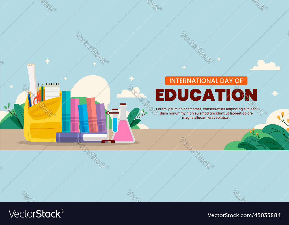 Happy education international day horizontal