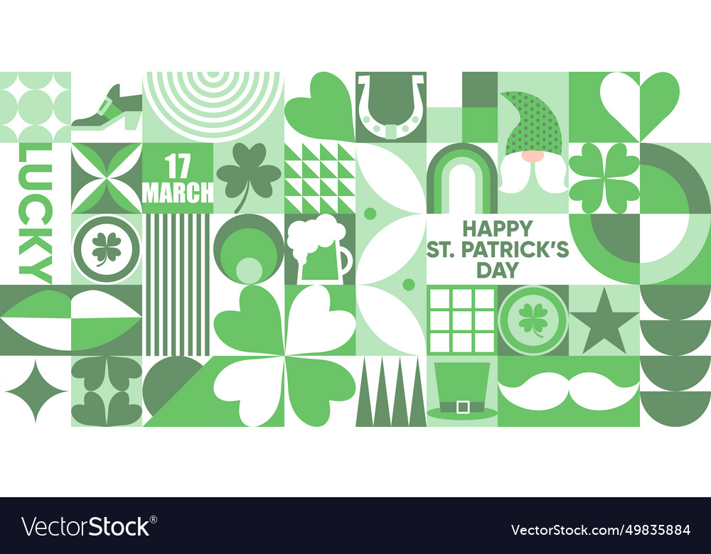 Happy st patricks day geometric seamless pattern