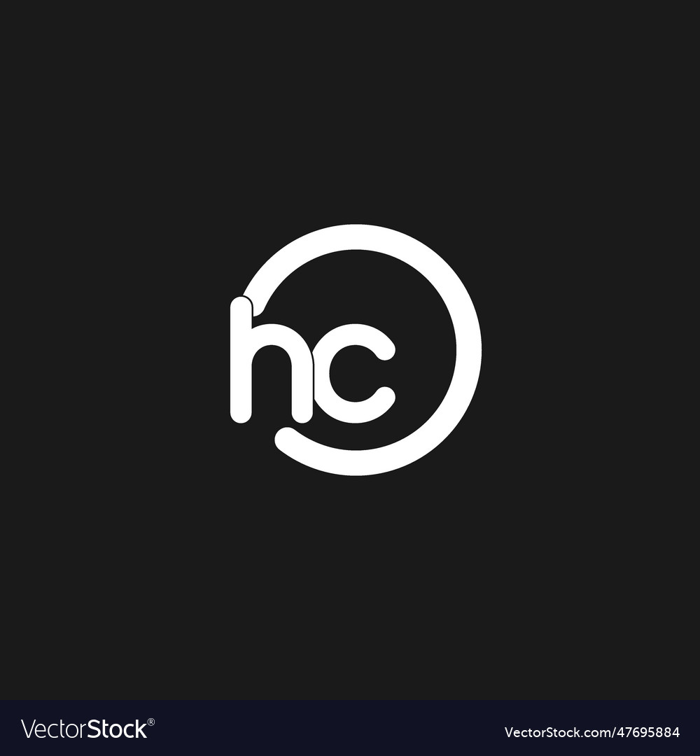 Initials Hc Logo Monogram With Simple Circles Vector Image