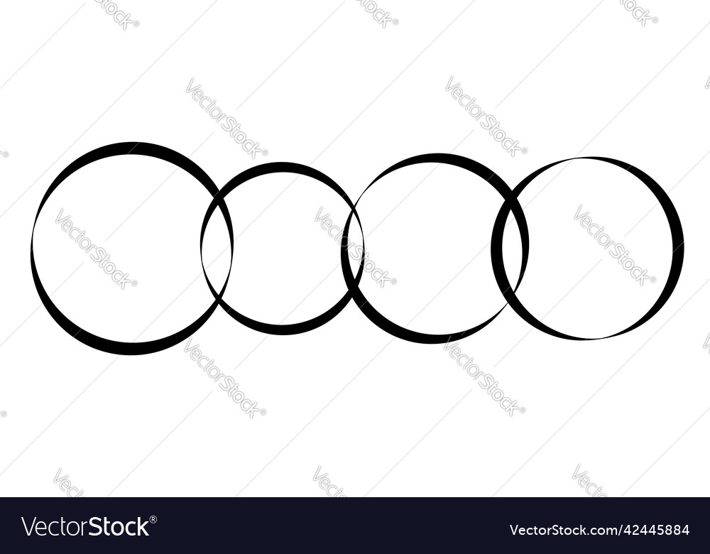 Intersecting overlapping circles rings element Vector Image Intersecting overlapping circles rings element