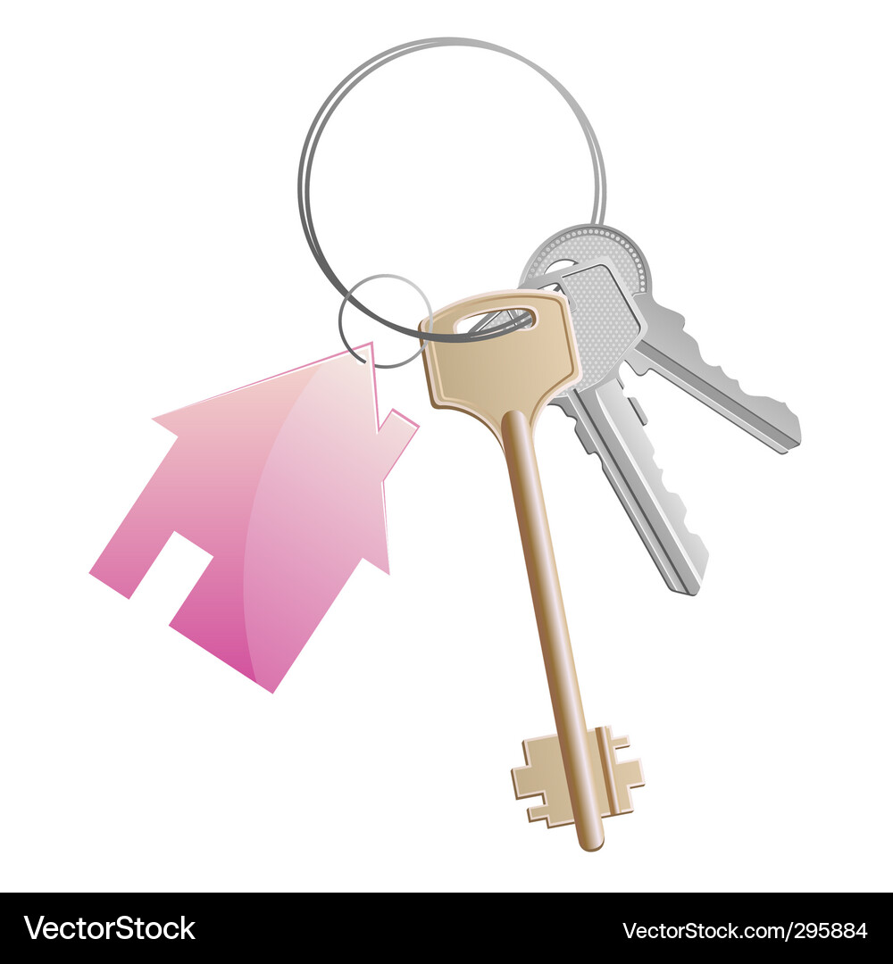 Keyring with cottage Royalty Free Vector Image