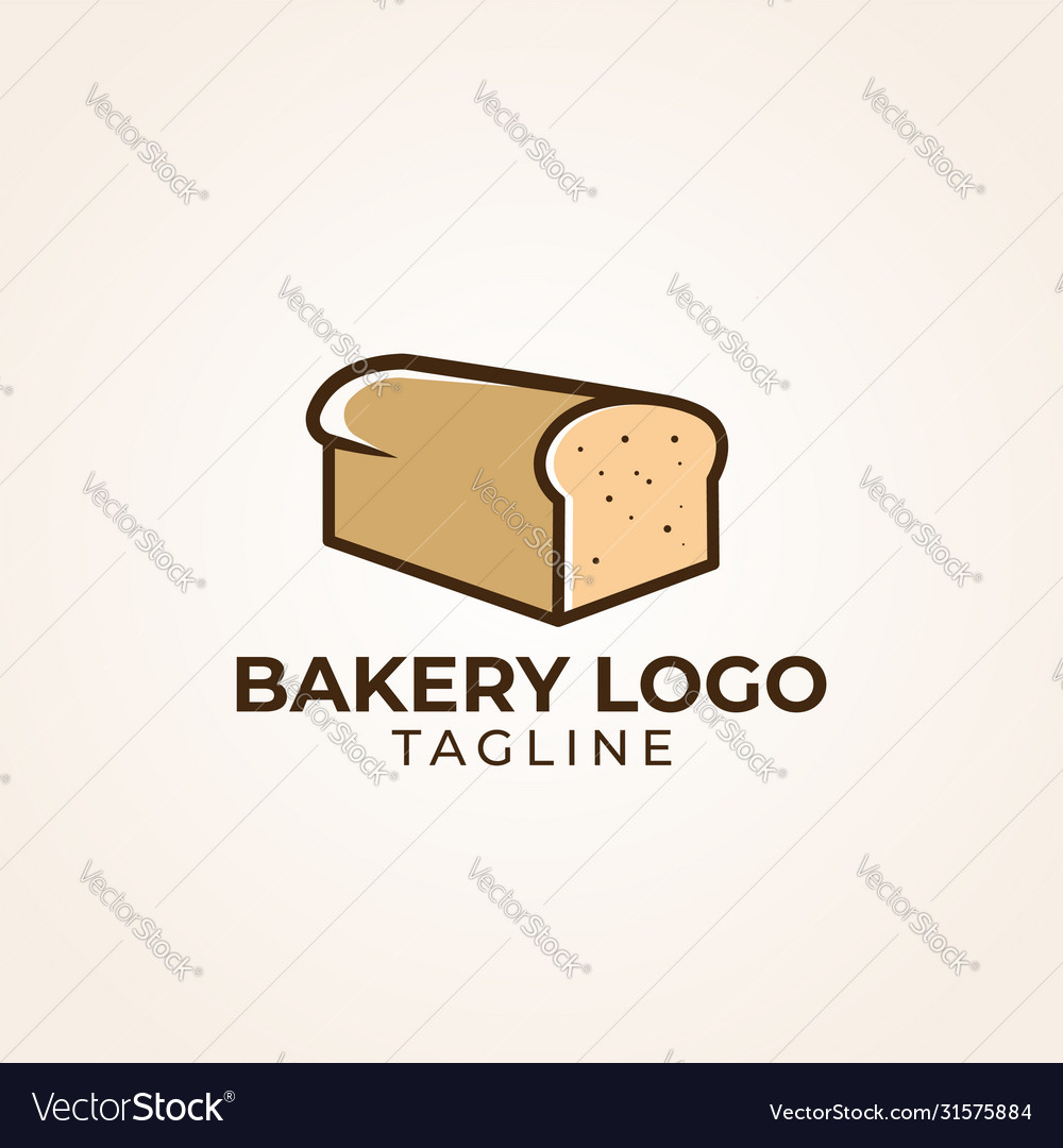 Minimalist cartoon bakery logo template