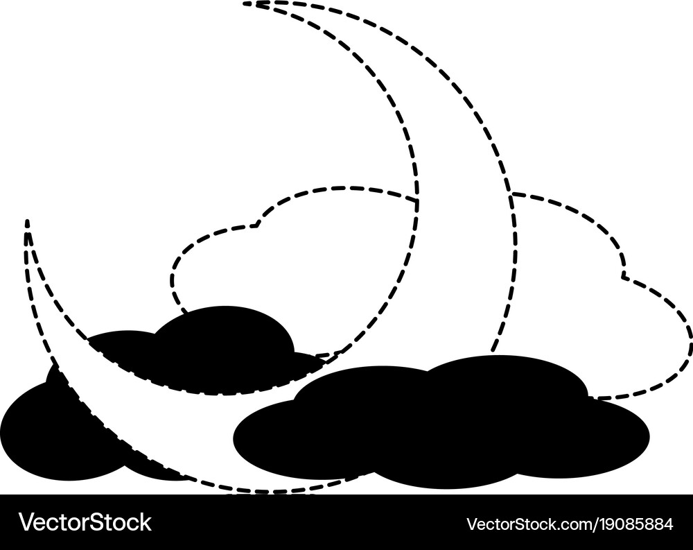 Moon and clouds icon Royalty Free Vector Image
