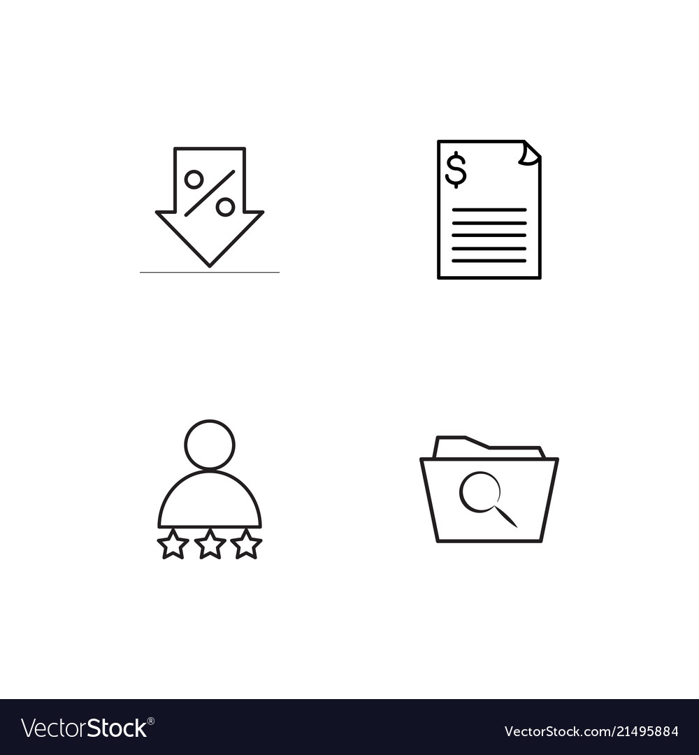 Office linear icons set simple outline