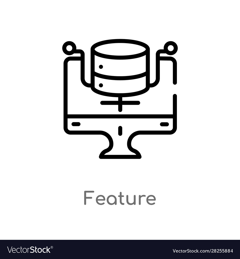 Outline feature icon isolated black simple line