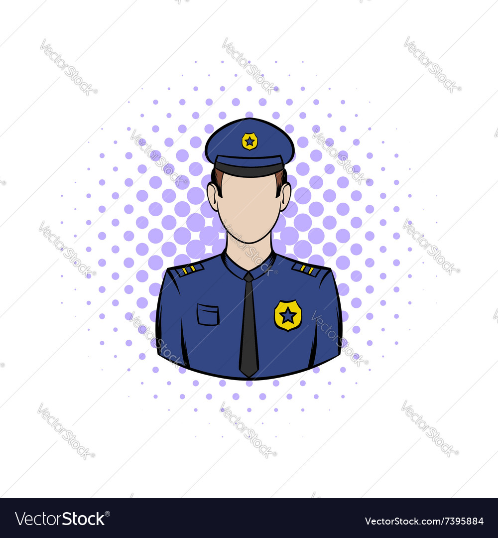 Policemen Comics Icon Royalty Free Vector Image