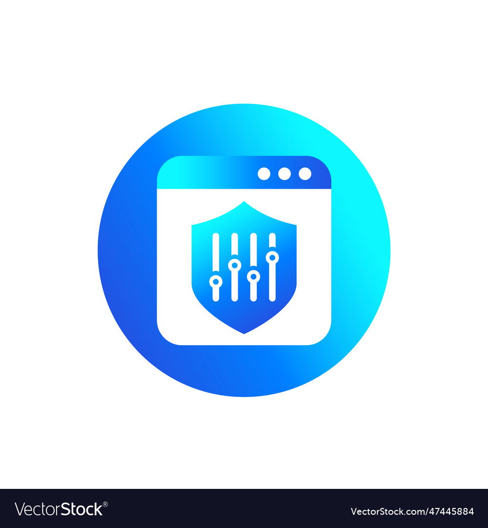 Security settings icon with shield for web