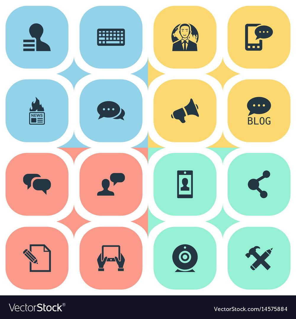 Set of simple blogging icons