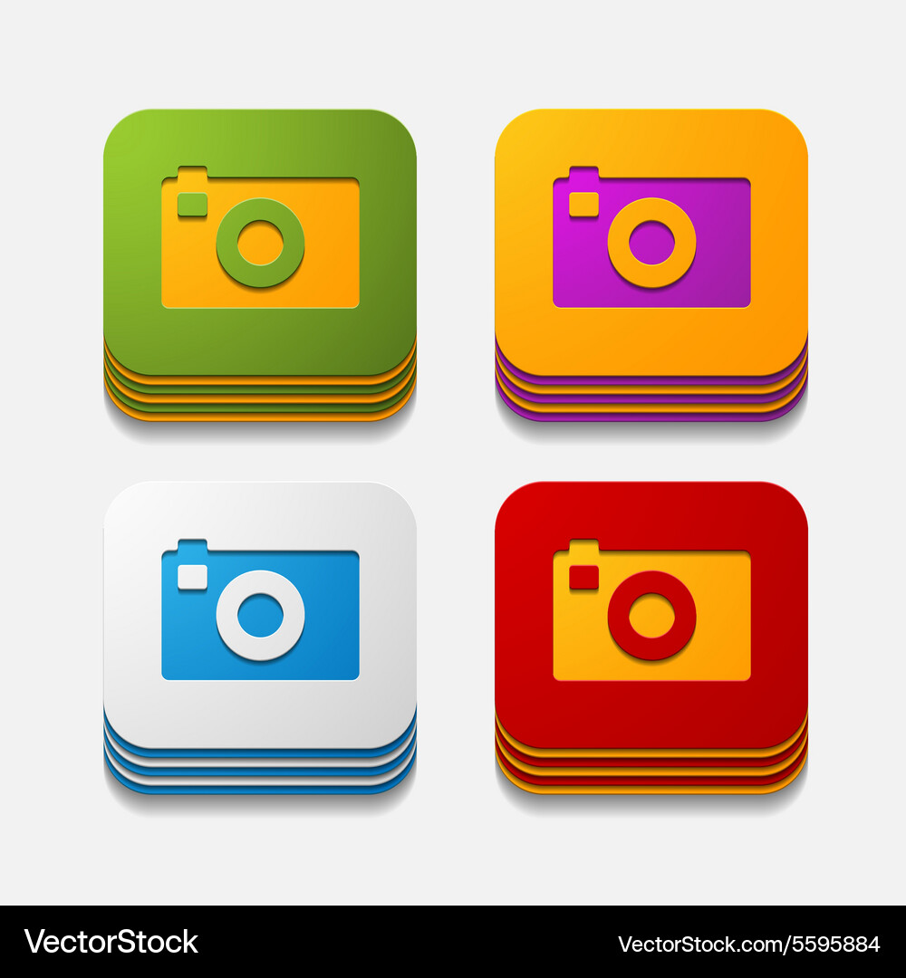 Square button photo Royalty Free Vector Image - VectorStock