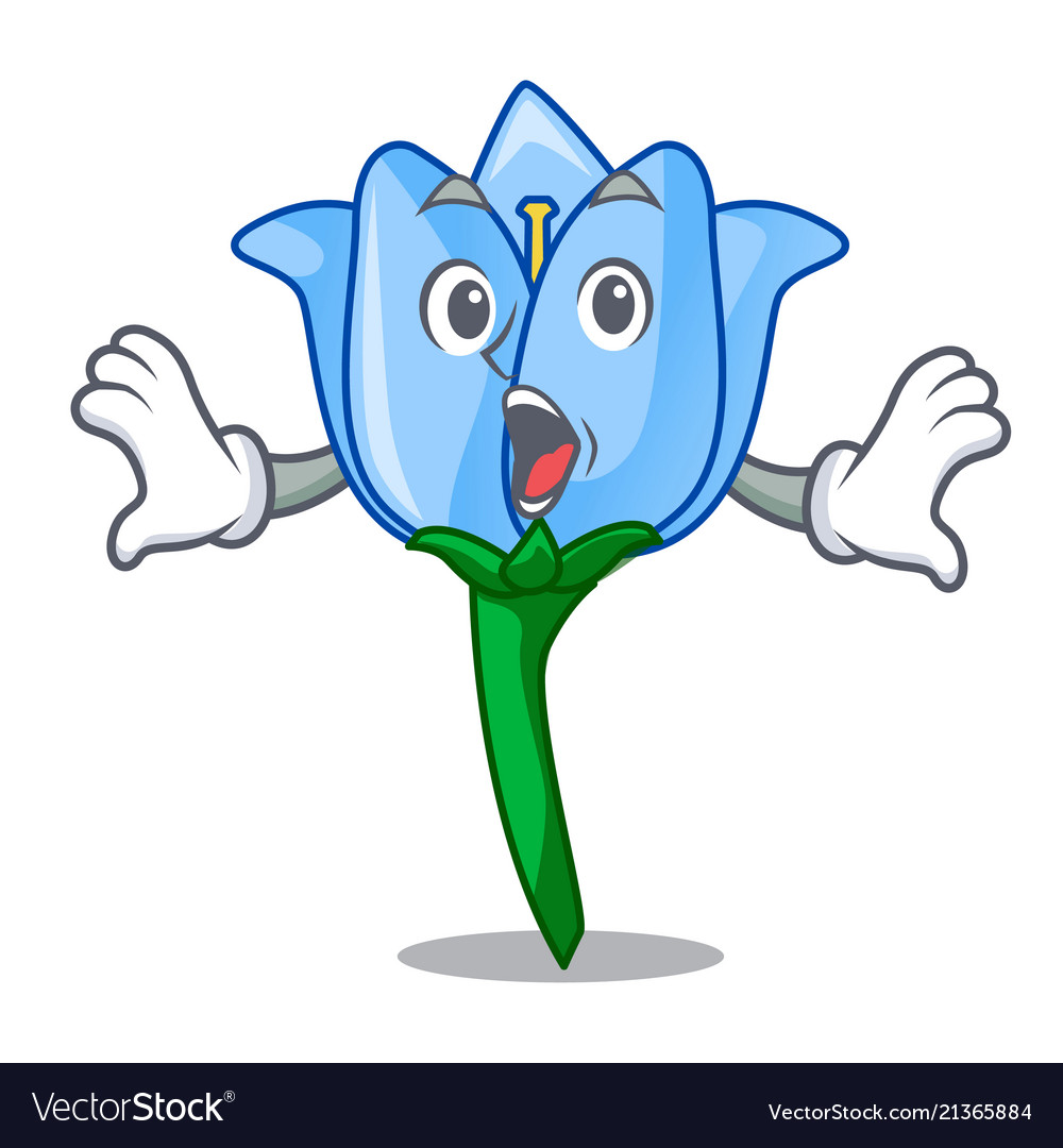 Surprised bell flower mascot cartoon