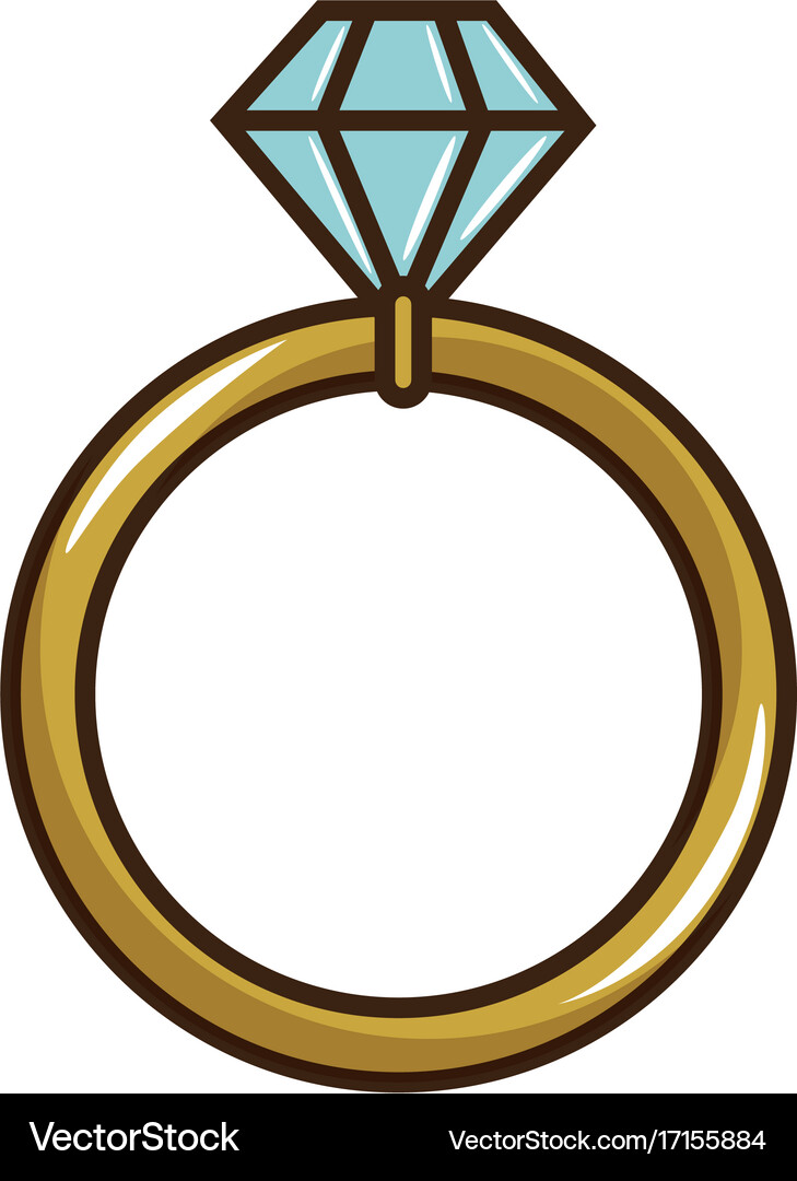 Wedding diamond ring Royalty Free Vector Image