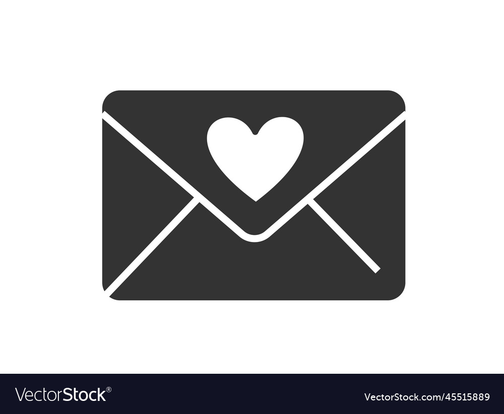 Care envelope icon black Royalty Free Vector Image