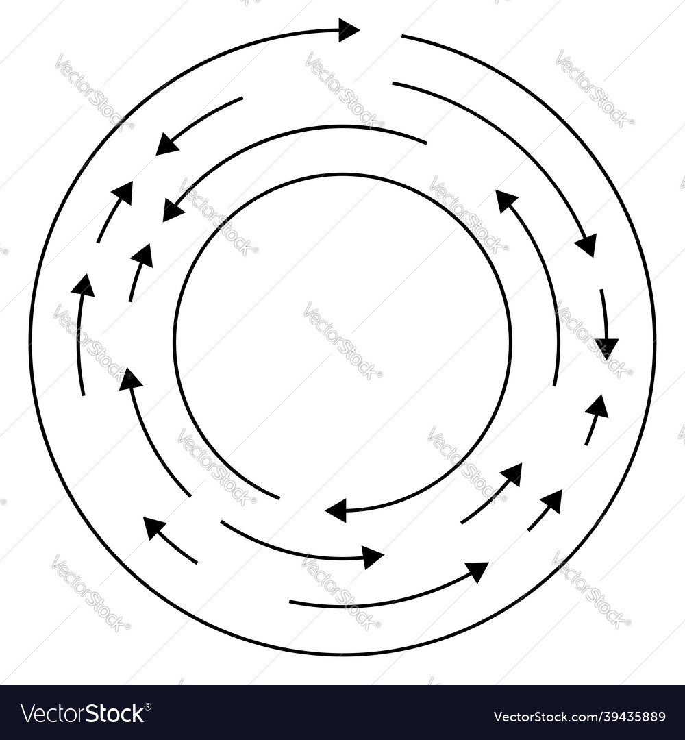 Circular circle arrows in reverse opposite vector image Circular circle arrows in reverse opposite