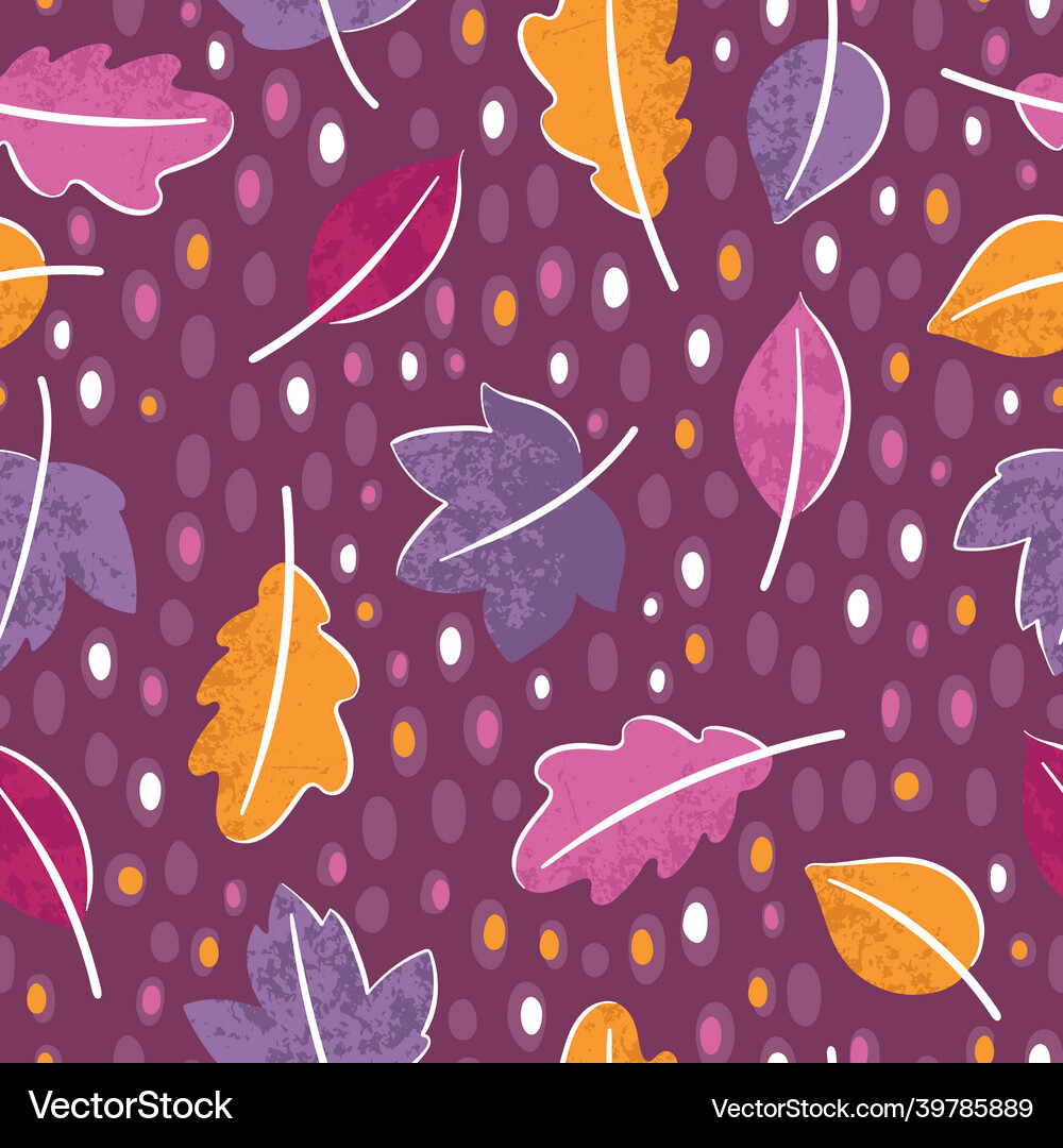 Colorful autumn seamless pattern hand drawn Vector Image