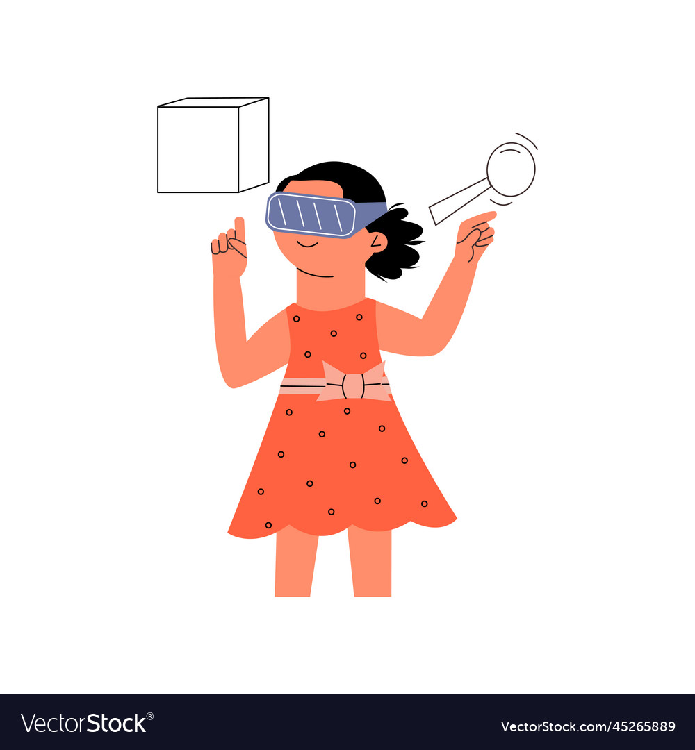 Concept of augmented reality a girl in ar glasses