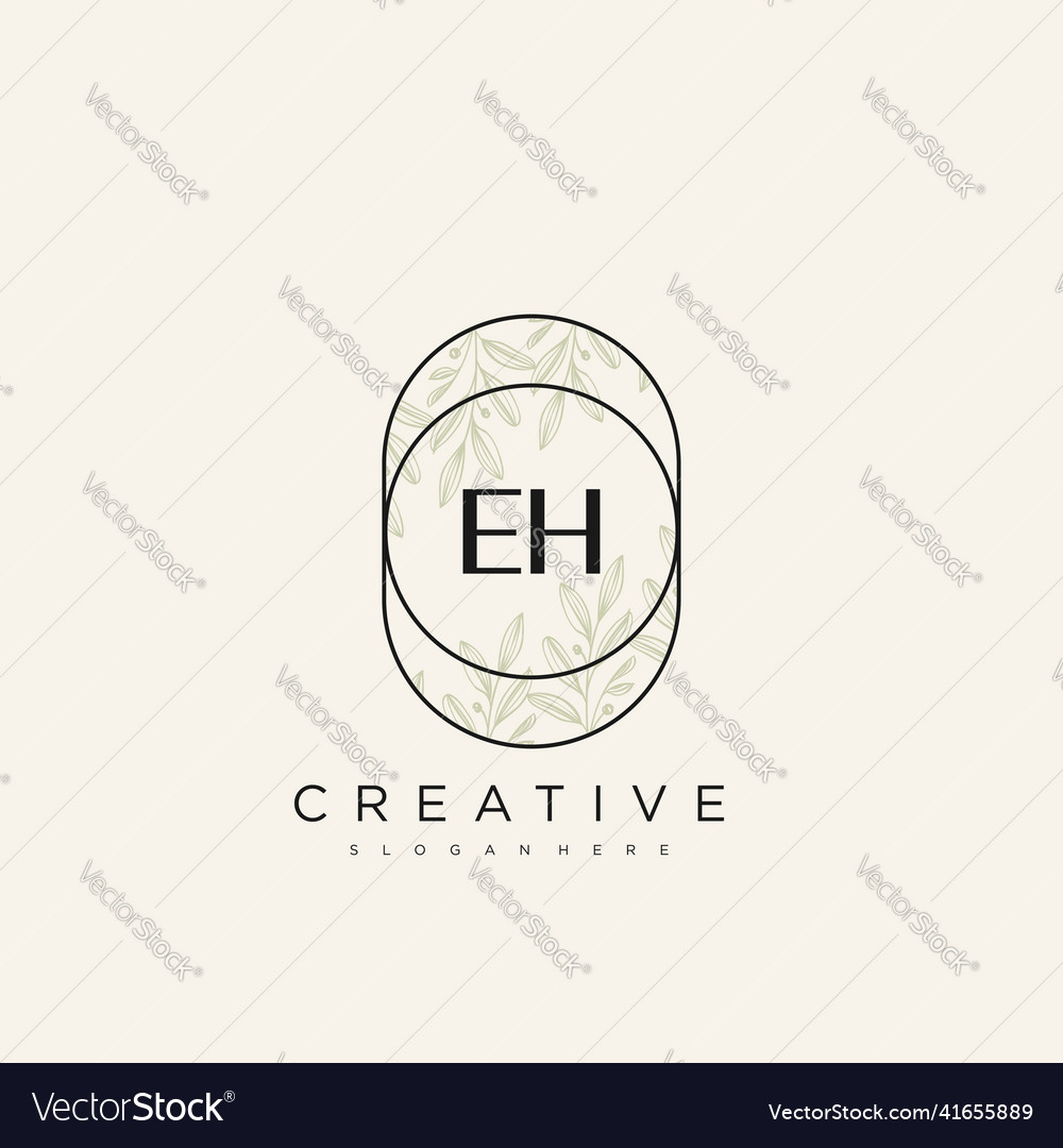 Eh initial letter flower logo template premium art