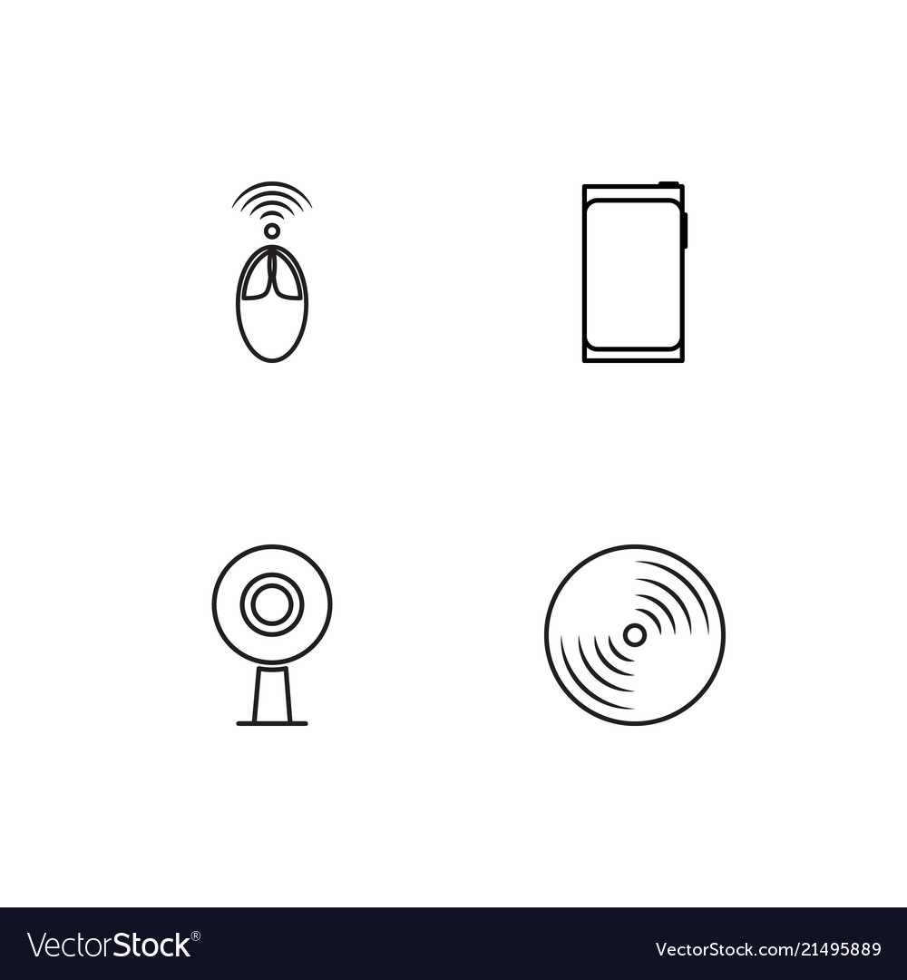 Electrical devices linear icons set simple