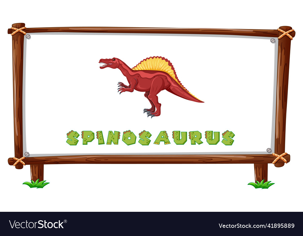 Frame template with dinosaurs and text Vector Image Frame template with dinosaurs and text