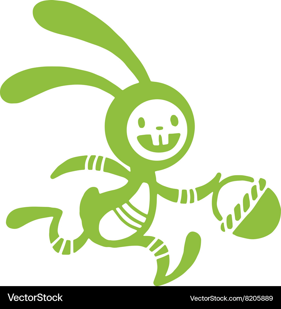 Greeting card easter rabbit Royalty Free Vector Image