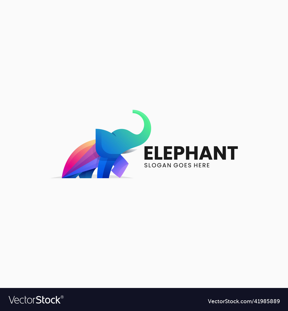 Logo elephant gradient colorful style