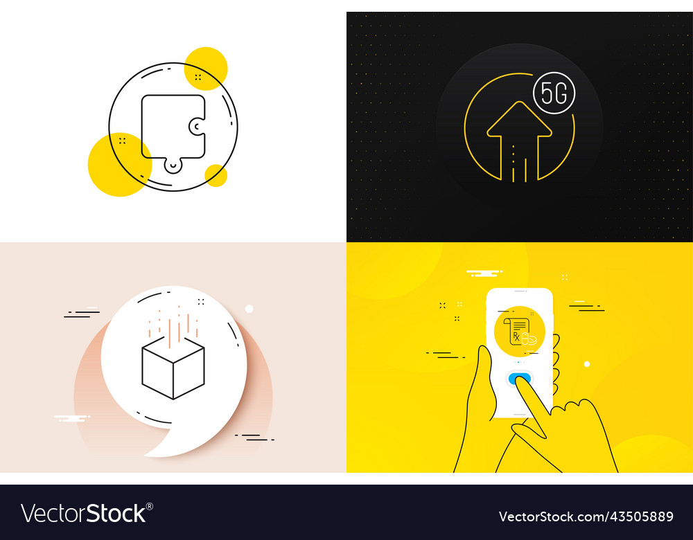 Minimal set of augmented reality puzzle and 5g vector image Minimal set of augmented reality puzzle and 5g