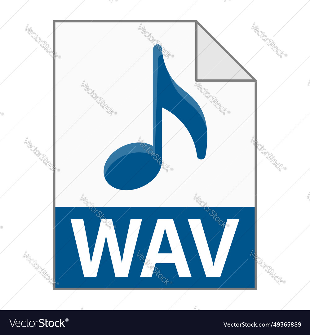 Modern flat design of wav file icon for web vector image Modern flat design of wav file icon for web