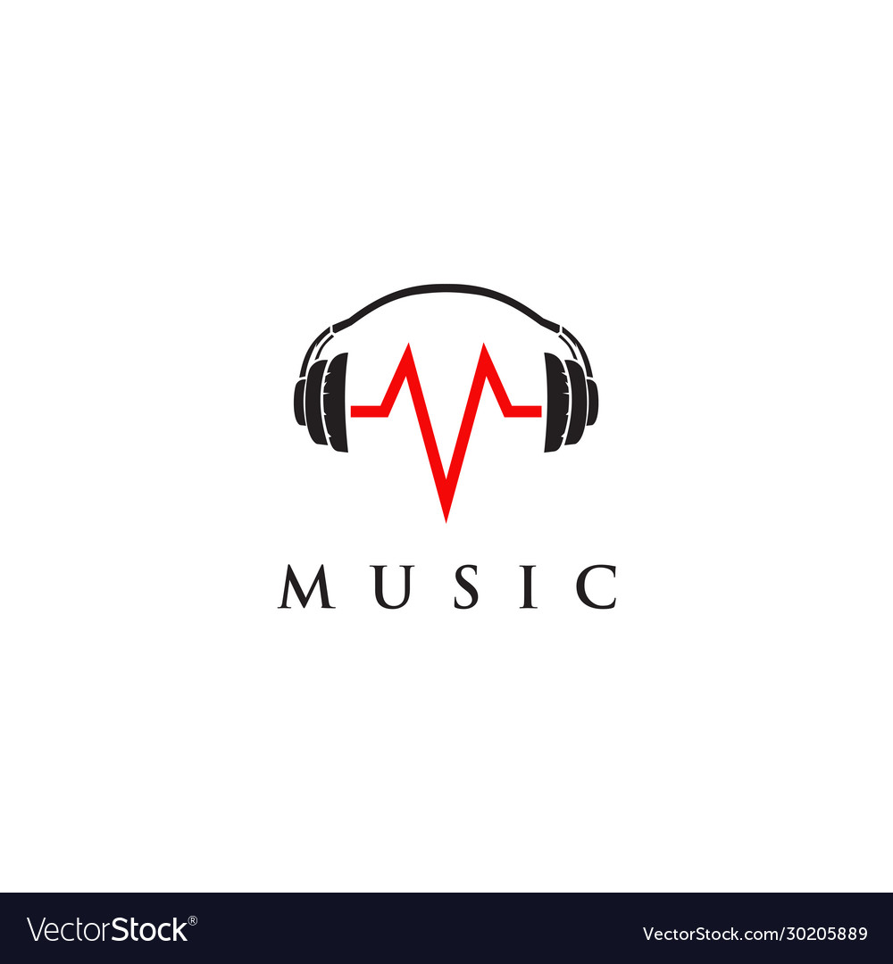 Music headphone icon logo design template Vector Image