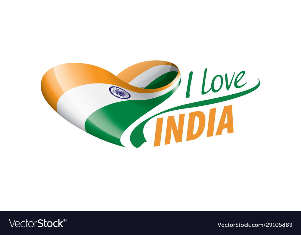 National flag india in shape a heart Royalty Free Vector