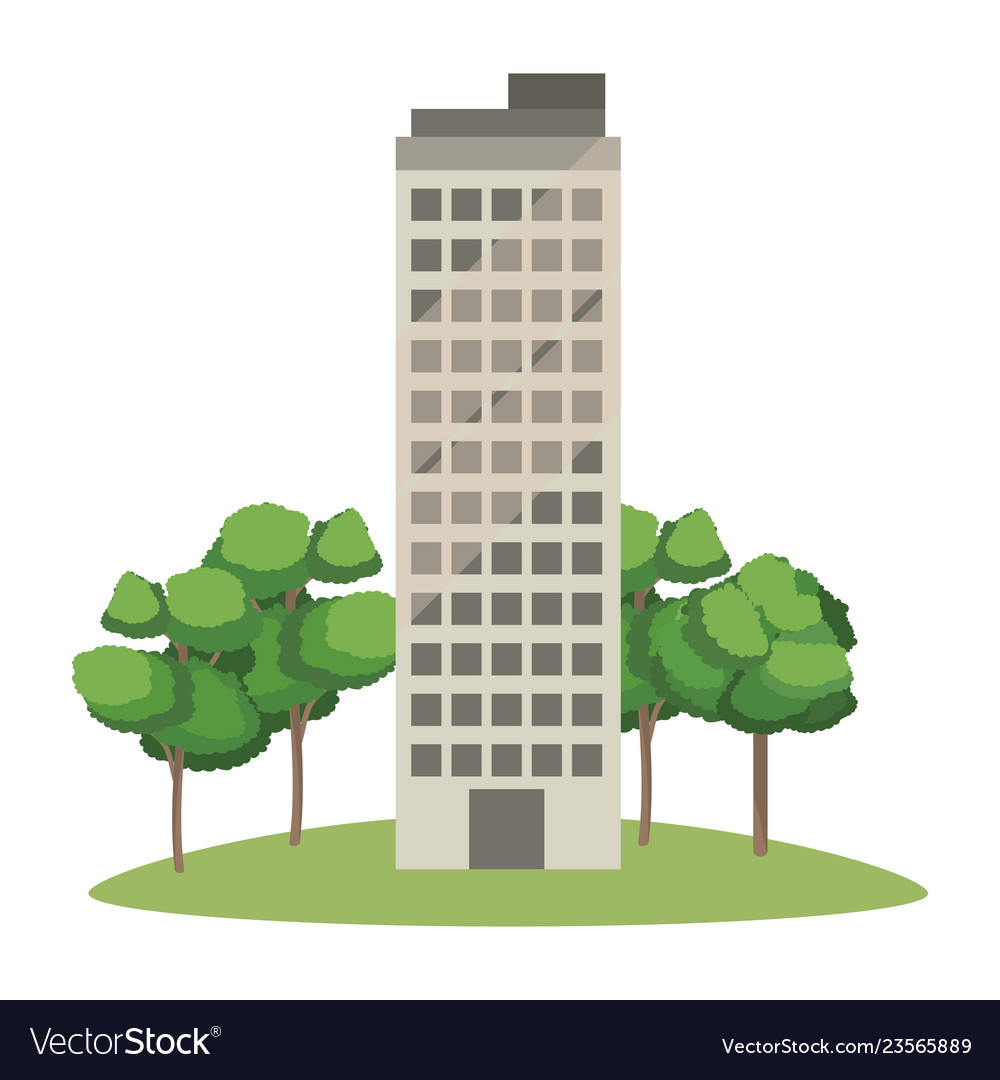 Real state building cartoon