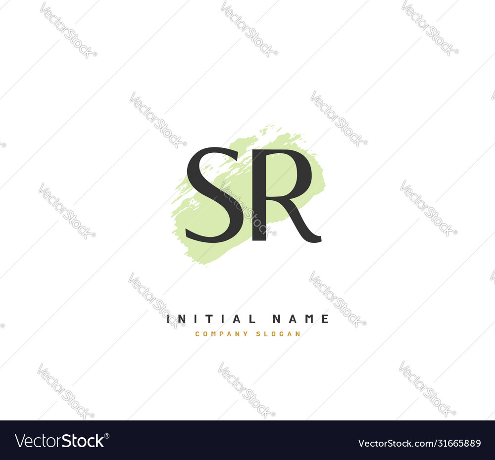 S r sr beauty initial logo handwriting Royalty Free Vector