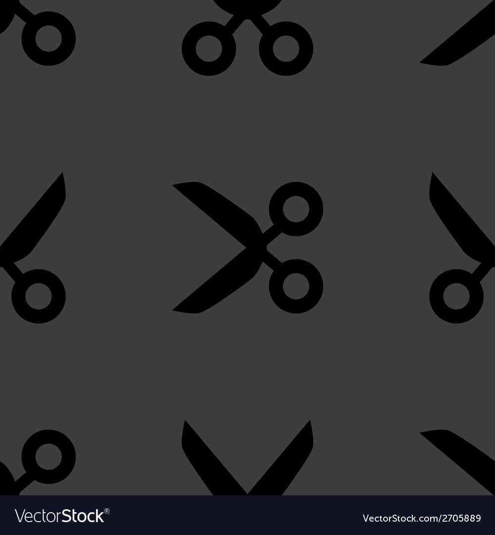 Scissors web icon flat design seamless pattern