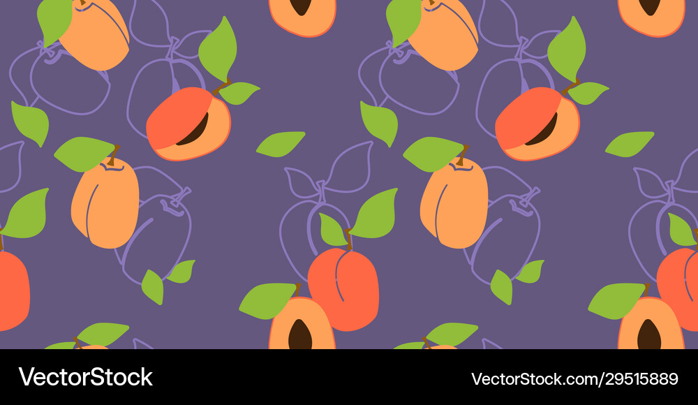 Seamless pattern with apricot pulp Royalty Free Vector Image
