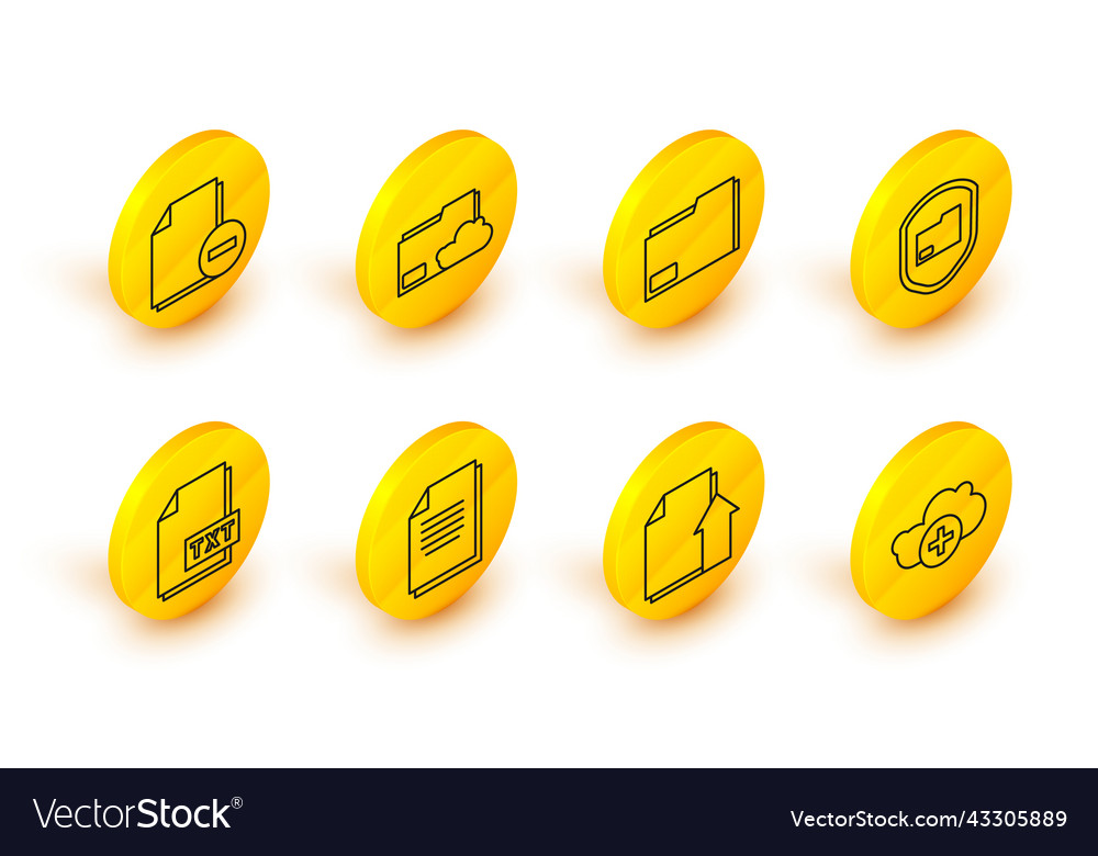 Set line add cloud upload file document vector image Set line add cloud upload file document