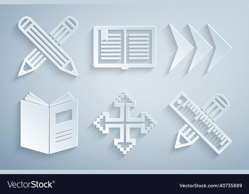 Set pixel arrows in four directions arrow open vector image Set pixel arrows in four directions arrow open