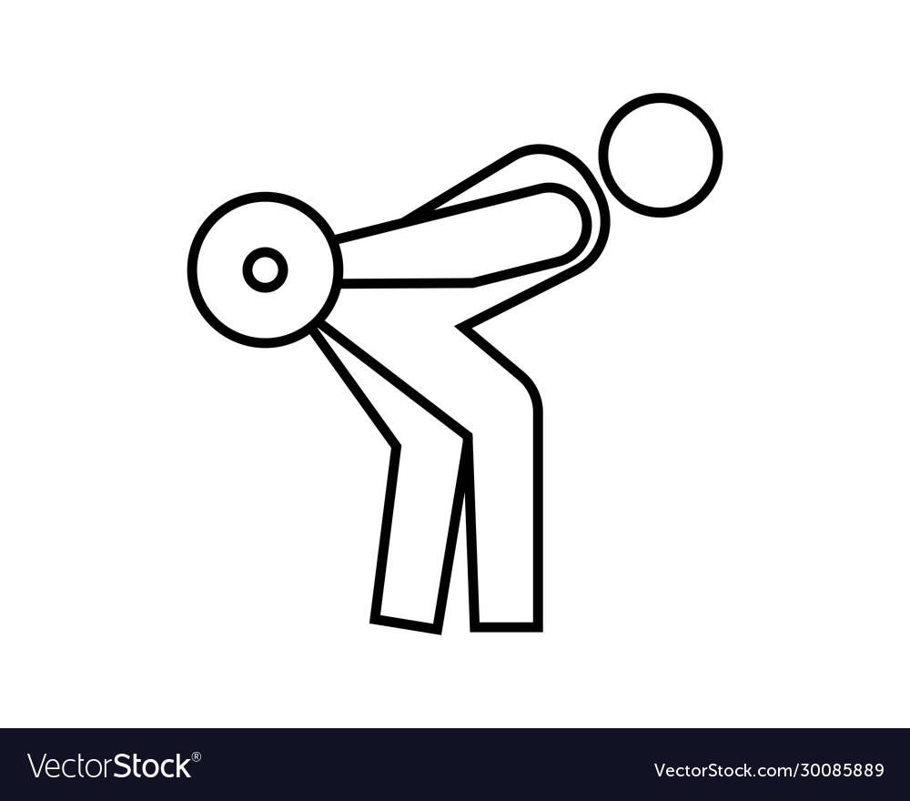 Triceps kickback icon vector image Triceps kickback icon