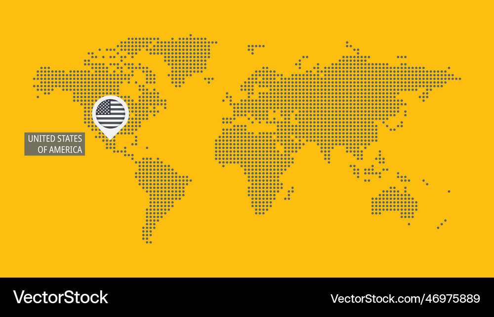 Usa flag world map Royalty Free Vector Image - VectorStock