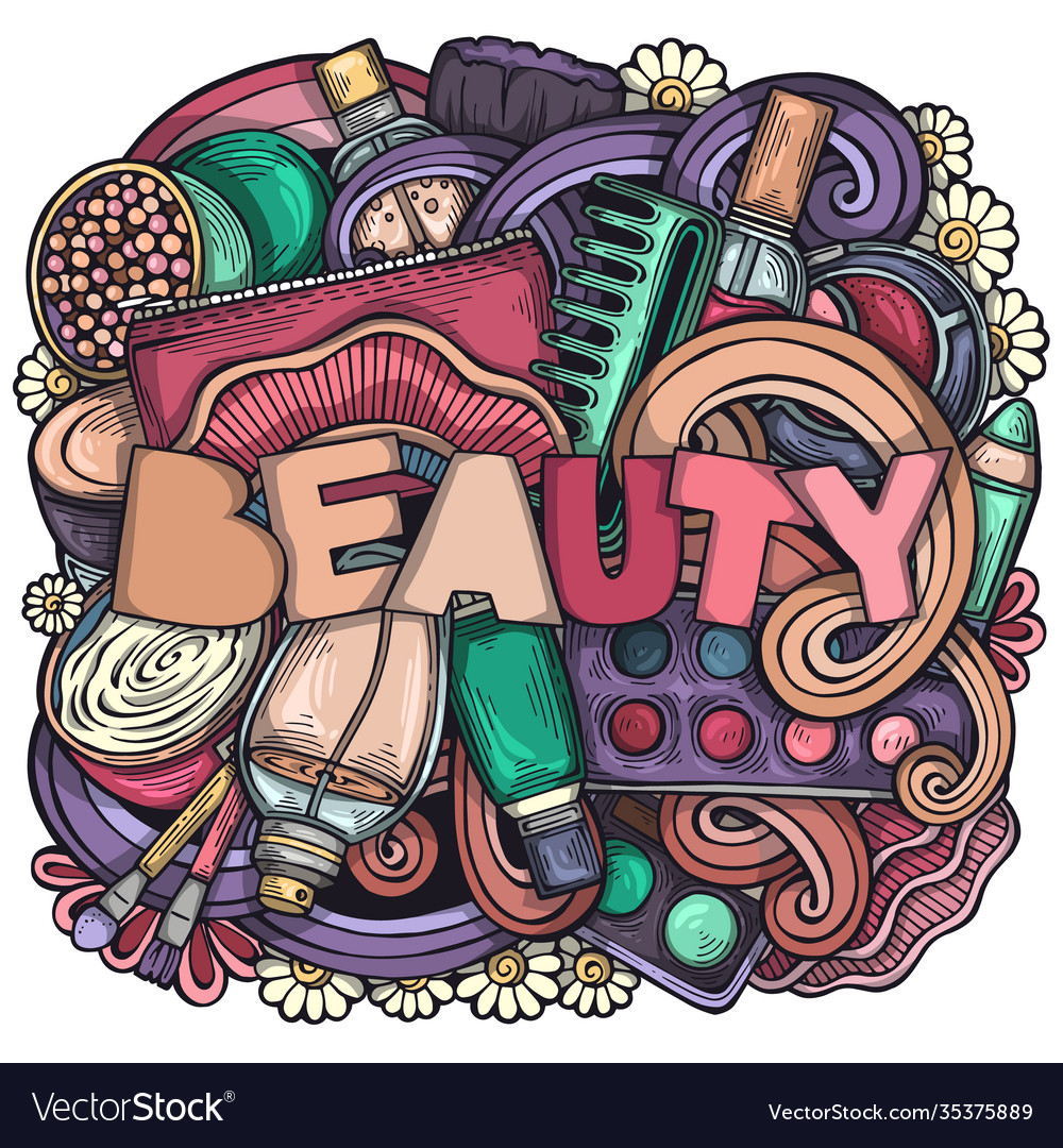 With make up objects Vector Image With make up objects