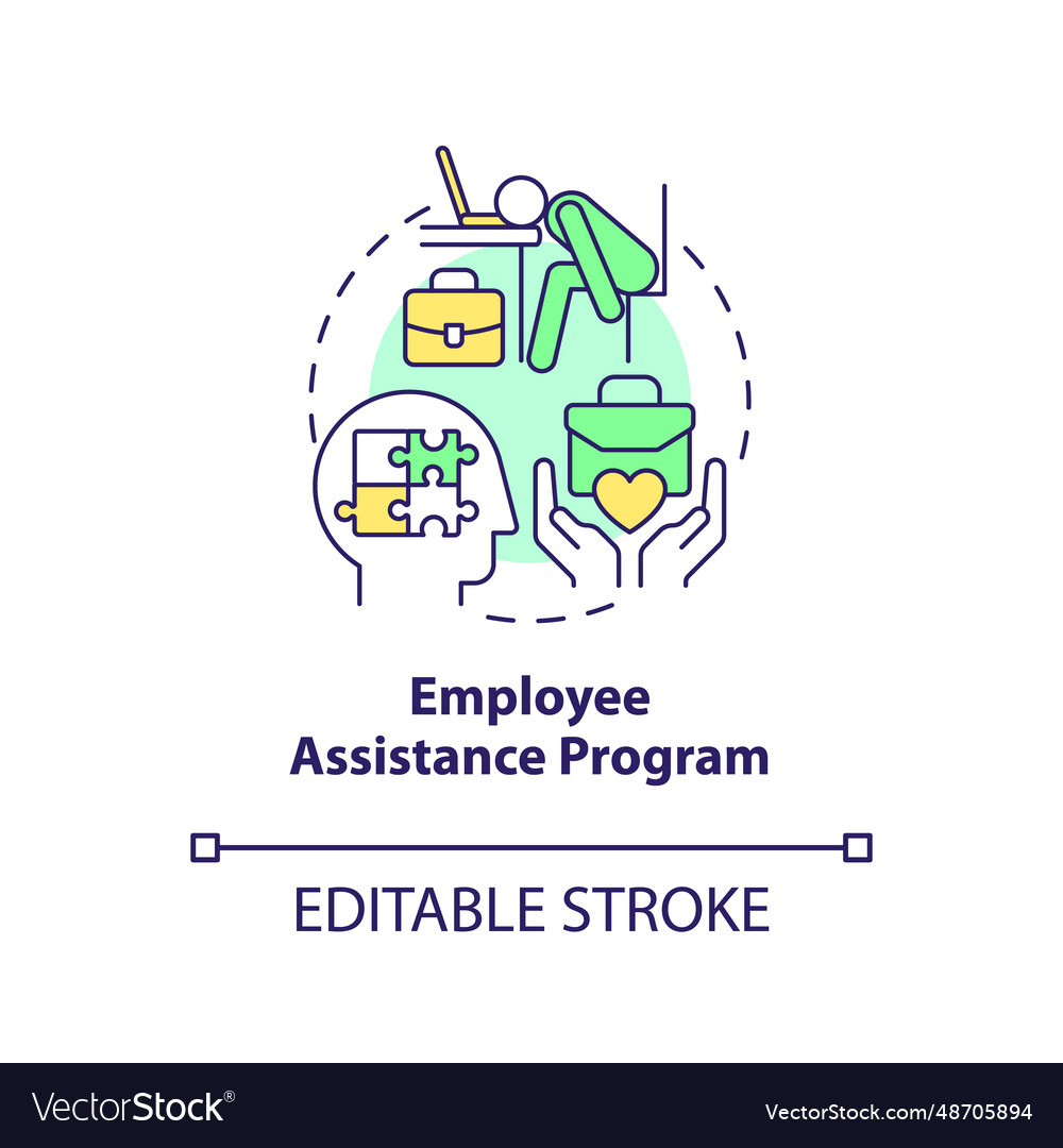 2d employee assistance program linear icon concept